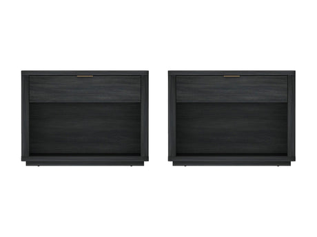 Evelyn 32" Nightstand 2.0 in Charcoal Grey (set of 2) by Manhattan Comfort at Eve Furniture