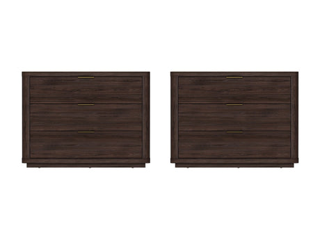 Evelyn 32" Nightstand 4.0 in Brown (set of 2) by Manhattan Comfort at Eve Furniture