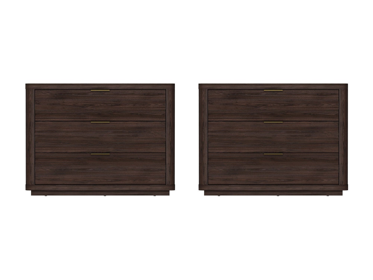 Evelyn 32" Nightstand 4.0 in Brown (set of 2) by Manhattan Comfort at Eve Furniture