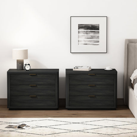 Evelyn 32" Nightstand 4.0 in Charcoal Grey (set of 2) by Manhattan Comfort at Eve Furniture
