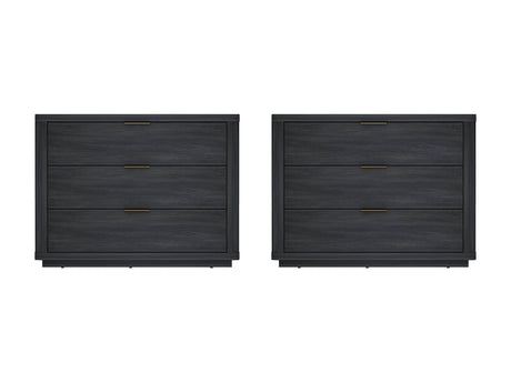 Evelyn 32" Nightstand 4.0 in Charcoal Grey (set of 2) by Manhattan Comfort at Eve Furniture