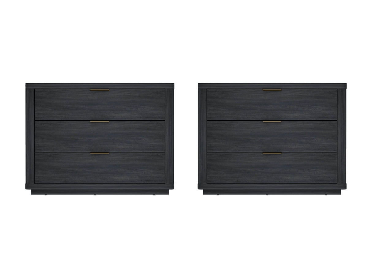 Evelyn 32" Nightstand 4.0 in Charcoal Grey (set of 2) by Manhattan Comfort at Eve Furniture