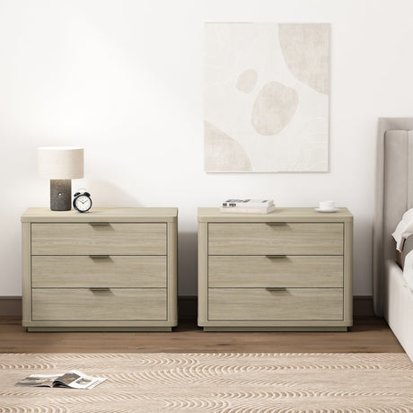 Evelyn 32" Nightstand 4.0 in Natural (set of 2) by Manhattan Comfort at Eve Furniture
