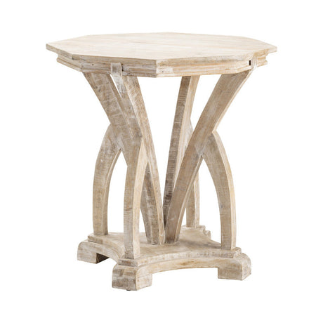 Evelyn Brown/White Accent Table by Crestview at Eve Furniture