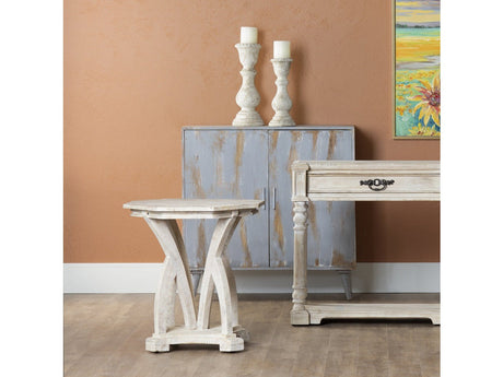 Evelyn Brown/White Accent Table by Crestview at Eve Furniture