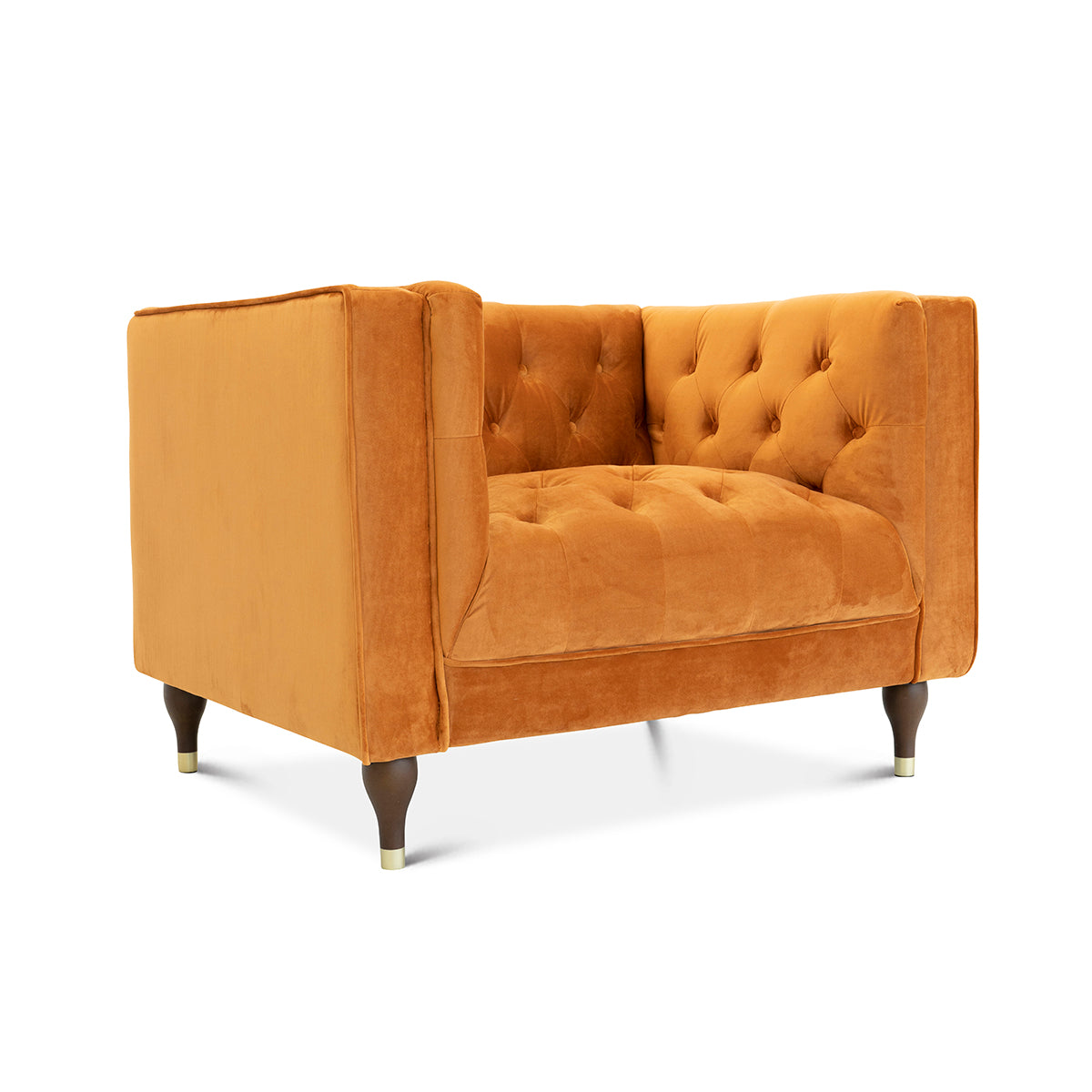 Houston Burnt Orange Velvet Lounge Chair