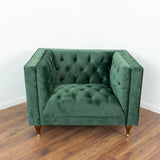Evelyn Dark Green Velvet Lounge Chair by Ashcroft Furniture at Eve Furniture