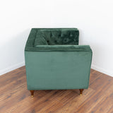 Evelyn Dark Green Velvet Lounge Chair by Ashcroft Furniture at Eve Furniture