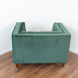 Evelyn Dark Green Velvet Lounge Chair by Ashcroft Furniture at Eve Furniture