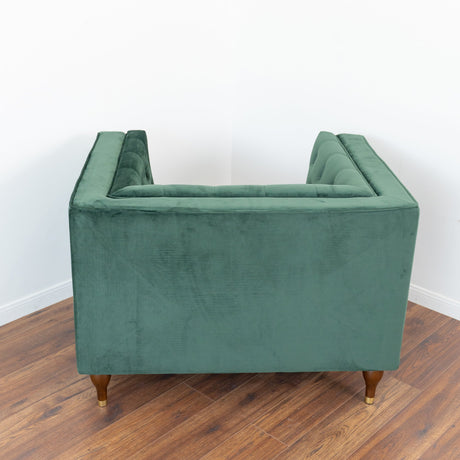 Evelyn Dark Green Velvet Lounge Chair by Ashcroft Furniture at Eve Furniture