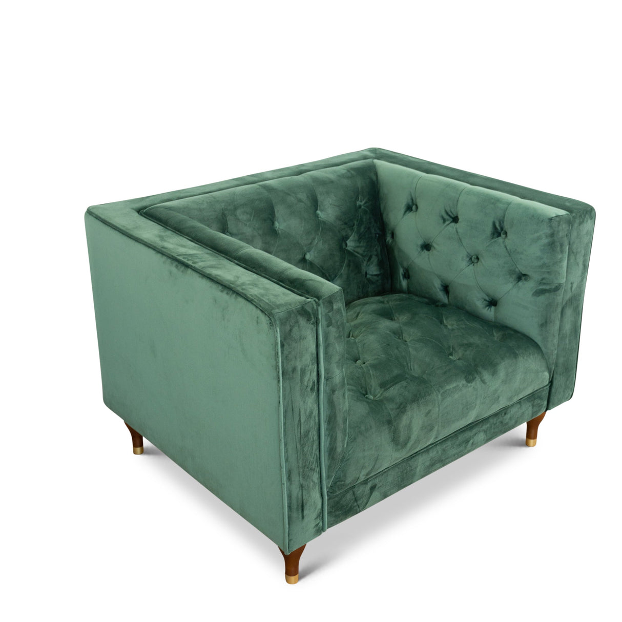 Evelyn Dark Green Velvet Lounge Chair by Ashcroft Furniture at Eve Furniture