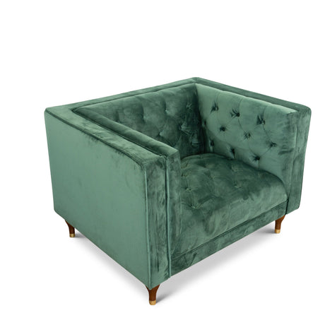 Evelyn Dark Green Velvet Lounge Chair by Ashcroft Furniture at Eve Furniture