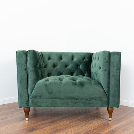Evelyn Dark Green Velvet Lounge Chair by Ashcroft Furniture at Eve Furniture