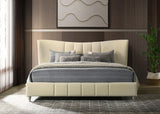 Evelyn Ivory Upholstered Eastern King Panel Platform Bed by Coaster at Eve Furniture