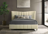 Evelyn Ivory Upholstered Queen Panel Platform Bed by Coaster at Eve Furniture