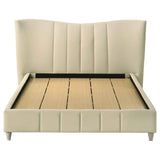Evelyn Ivory Upholstered Queen Panel Platform Bed by Coaster at Eve Furniture