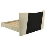 Evelyn Ivory Upholstered Queen Panel Platform Bed by Coaster at Eve Furniture