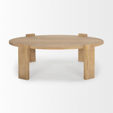 Evelyn Light Brown Oblong Coffee Table by Mercana at Eve Furniture