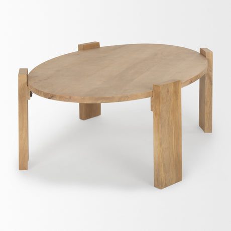 Evelyn Light Brown Oblong Coffee Table by Mercana at Eve Furniture