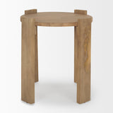 Evelyn Light Brown Round End/Side Table by Mercana at Eve Furniture