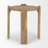 Evelyn Light Brown Round End/Side Table by Mercana at Eve Furniture