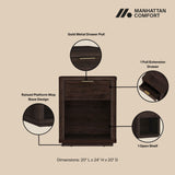 Evelyn Nightstand in Brown by Manhattan Comfort at Eve Furniture