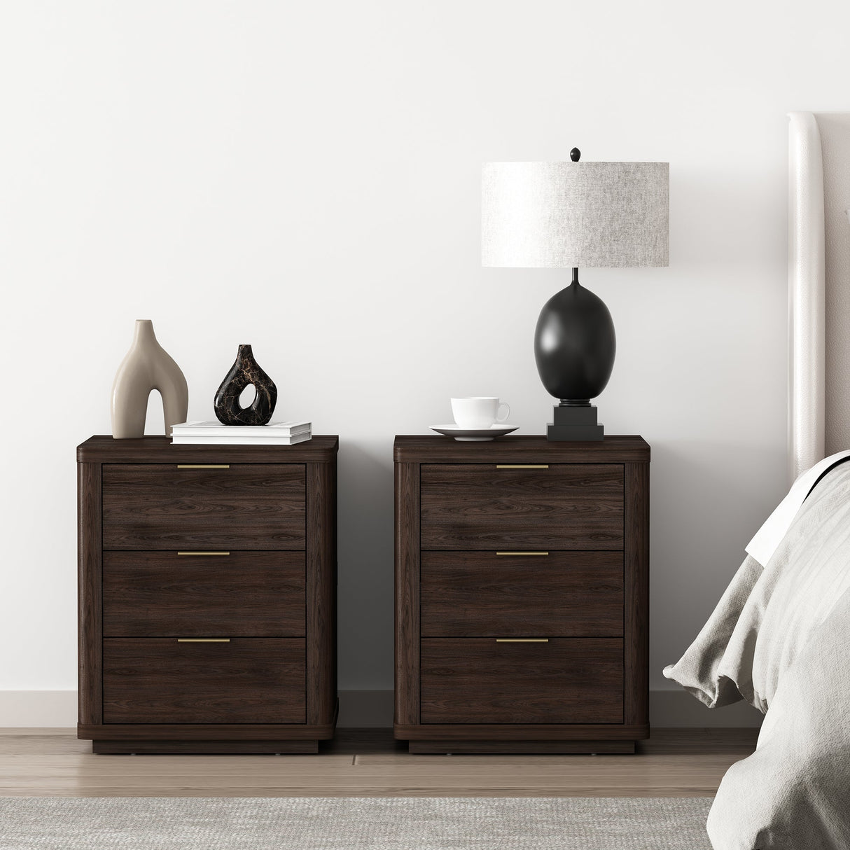 Evelyn Nightstand in Brown (set of 2) by Manhattan Comfort at Eve Furniture