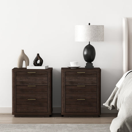 Evelyn Nightstand in Brown (set of 2) by Manhattan Comfort at Eve Furniture