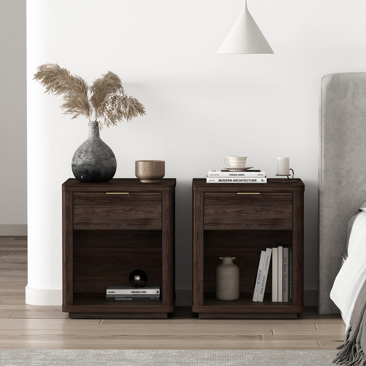 Evelyn Nightstand in Brown (set of 2) by Manhattan Comfort at Eve Furniture