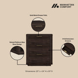 Evelyn Nightstand in Brown (set of 2) by Manhattan Comfort at Eve Furniture