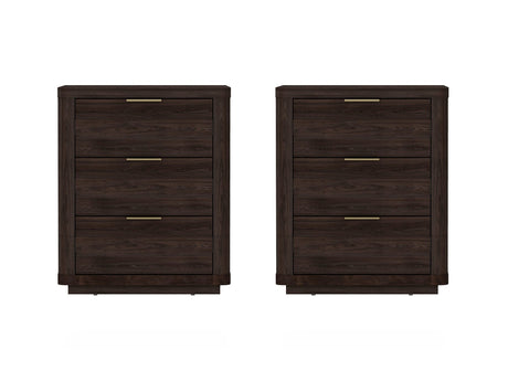 Evelyn Nightstand in Brown (set of 2) by Manhattan Comfort at Eve Furniture