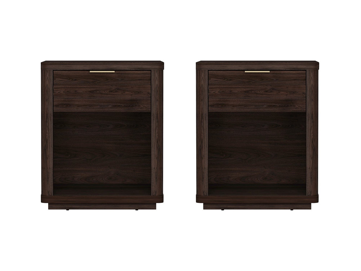 Evelyn Nightstand in Brown (set of 2) by Manhattan Comfort at Eve Furniture