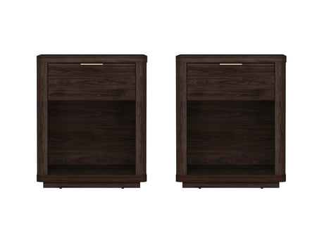 Evelyn Nightstand in Brown (set of 2) by Manhattan Comfort at Eve Furniture
