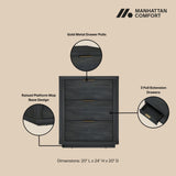 Evelyn Nightstand in Charcoal Grey by Manhattan Comfort at Eve Furniture
