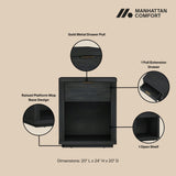 Evelyn Nightstand in Charcoal Grey by Manhattan Comfort at Eve Furniture