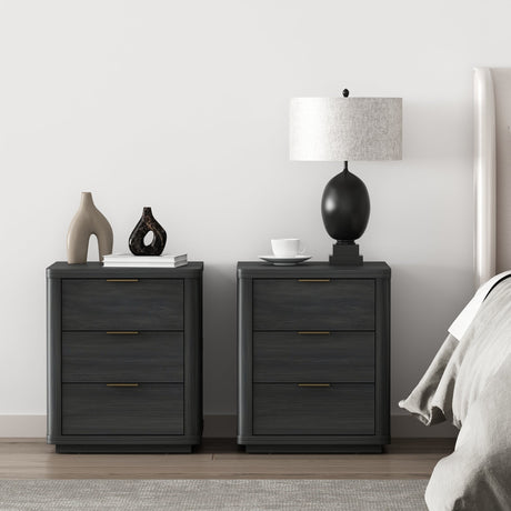 Evelyn Nightstand in Charcoal Grey (set of 2) by Manhattan Comfort at Eve Furniture