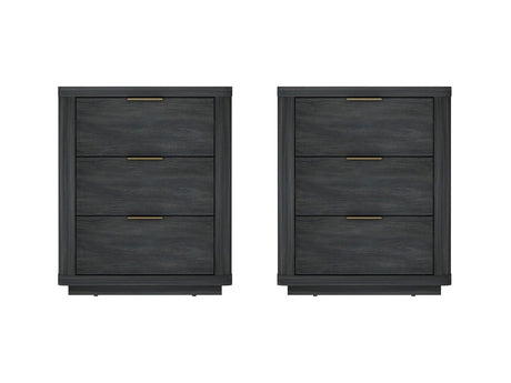 Evelyn Nightstand in Charcoal Grey (set of 2) by Manhattan Comfort at Eve Furniture