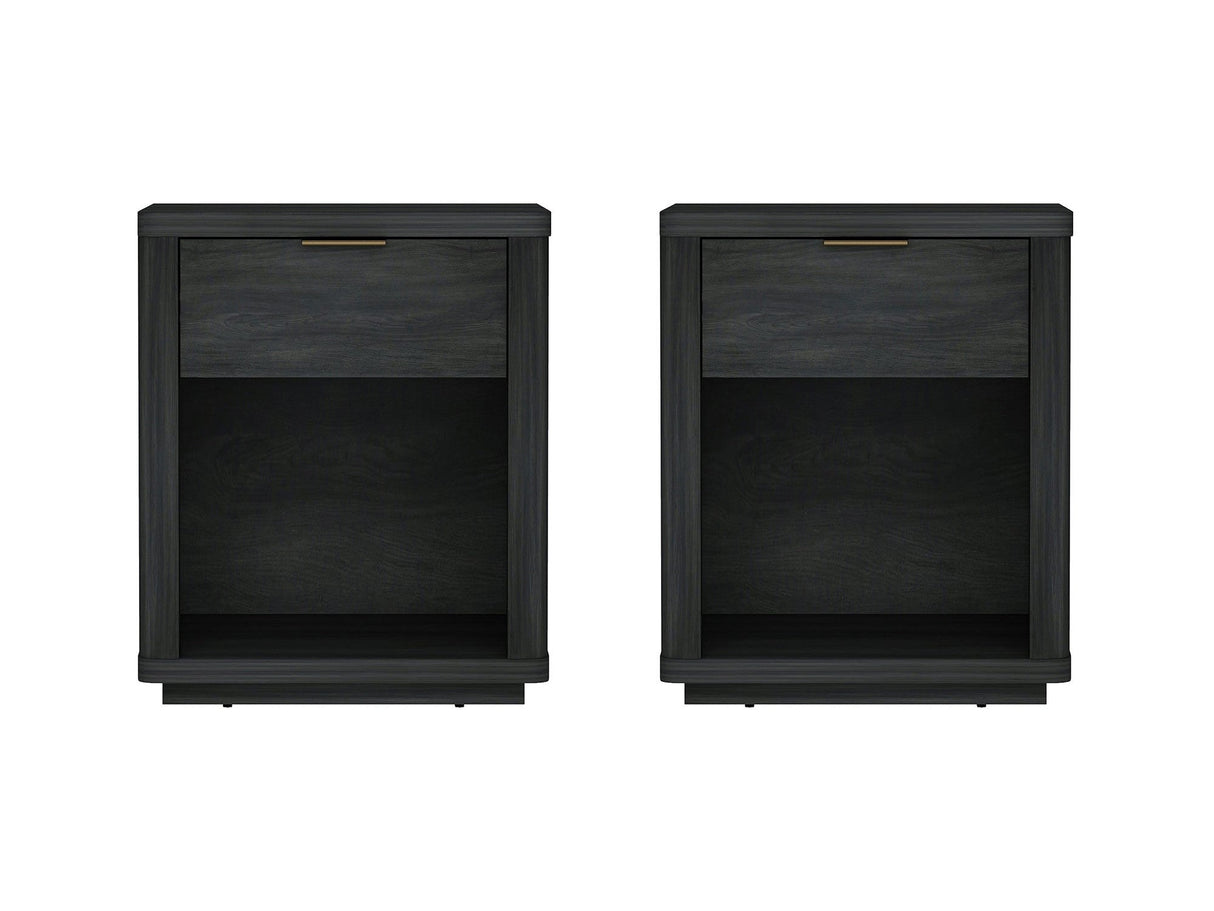 Evelyn Nightstand in Charcoal Grey (set of 2) by Manhattan Comfort at Eve Furniture