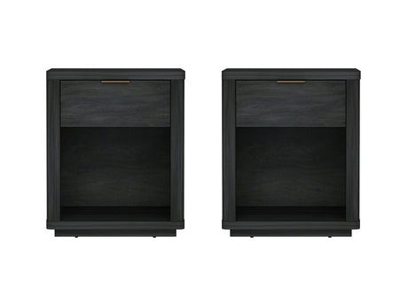 Evelyn Nightstand in Charcoal Grey (set of 2) by Manhattan Comfort at Eve Furniture
