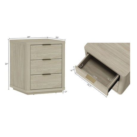 Evelyn Nightstand in Natural by Manhattan Comfort at Eve Furniture