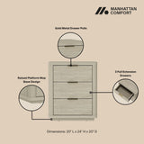 Evelyn Nightstand in Natural by Manhattan Comfort at Eve Furniture
