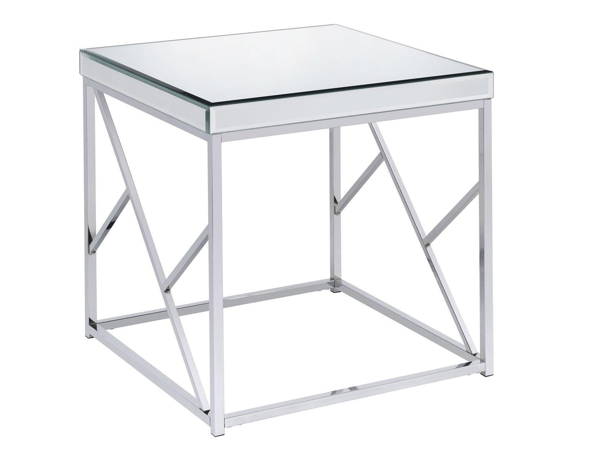 Evelyn End Table, Chrome by Steve Silver at Eve Furniture