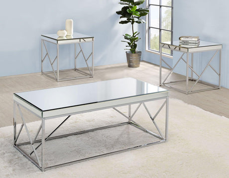 Evelyn End Table, Chrome by Steve Silver at Eve Furniture
