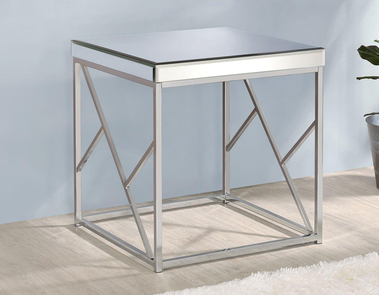 Evelyn End Table, Chrome by Steve Silver at Eve Furniture