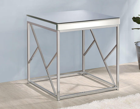 Evelyn End Table, Chrome by Steve Silver at Eve Furniture