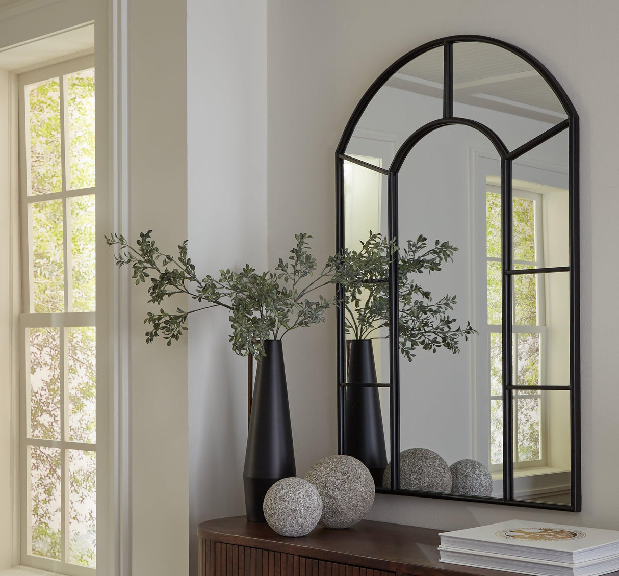 Evengton Black Accent Mirror by Ashley at Eve Furniture