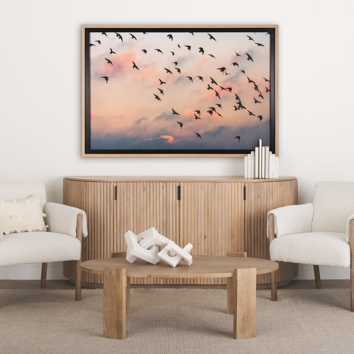 Evening Flight by Mercana Studio a Hand Embellished Textured Framed Photo Art Print Matted under Gla by Mercana at Eve Furniture