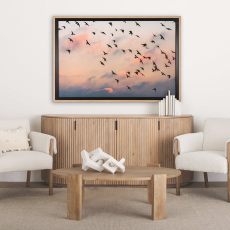 Evening Flight by Mercana Studio a Hand Embellished Textured Framed Photo Art Print Matted under Gla by Mercana at Eve Furniture