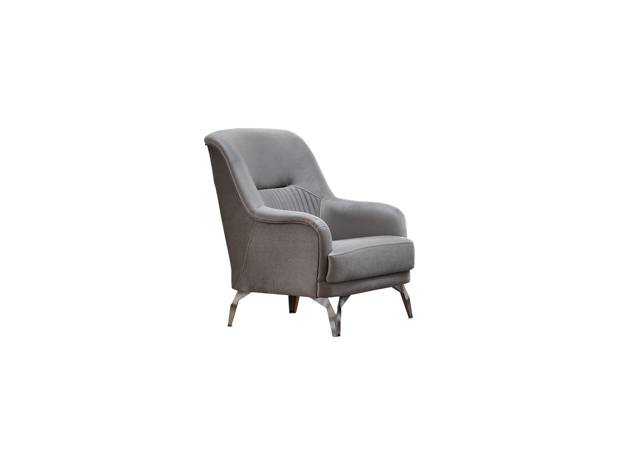 Everest 3-pieces (Sofa & Loveseat & Chair) Livingroom Set in Light Grey by Furnia at Eve Furniture