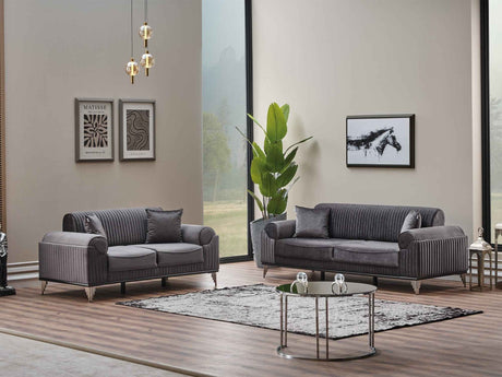 Everest Grey 3-pieces (Sofa & Loveseat & Chair) Living Room Set by Furnia at Eve Furniture